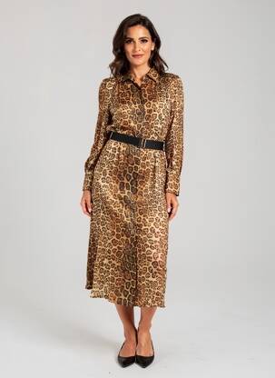 Rochie lungă mâneci lungi mâneci lungi maro EVA KAYAN femeie