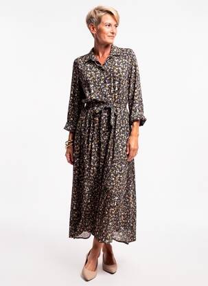 Rochie lungă mâneci lungi mâneci lungi negru PAZ TORRAS femeie