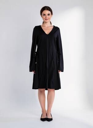 Rochie midi mâneci lungi mâneci lungi negru LA FEE MARABOUTEE femeie