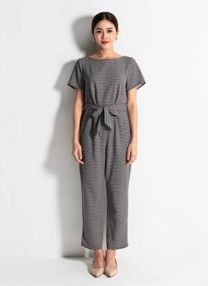 Salopetă-pantalon țesătură crep mâneci scurte negru BETTY BARCLAY femeie