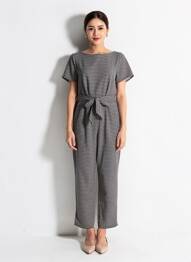 Salopetă-pantalon țesătură crep mâneci scurte negru BETTY BARCLAY femme
