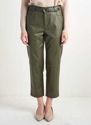 Pantalon 7/8 talie cu cleme mărime normală verde IMPERIAL femeie
