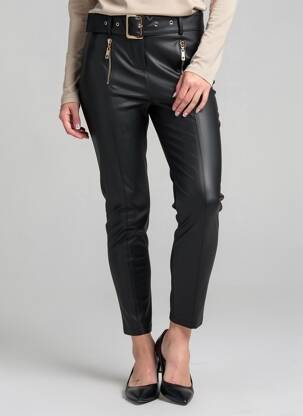 Pantalon 7/8 talie înaltă talie înaltă negru RELISH femeie