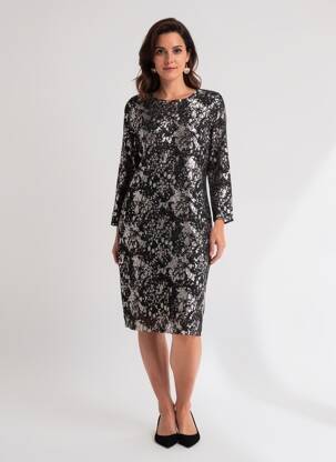 Rochie midi mâneci lungi mâneci lungi negru EVA KAYAN femeie