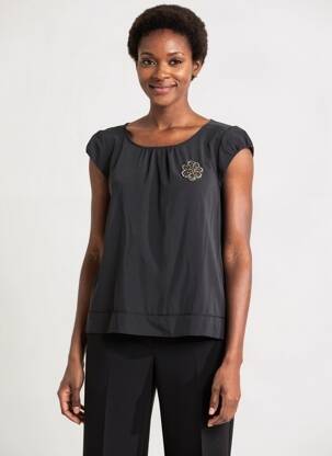 Top croială fluidă mâneci scurte negru GERARD DAREL femeie