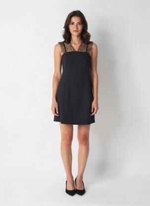 Rochie scurtă fără mâneci fără mâneci negru ONE STEP femeie