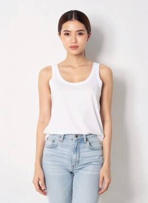 Top bretele subțiri bretele subțiri alb MAJESTIC FILATURES femme