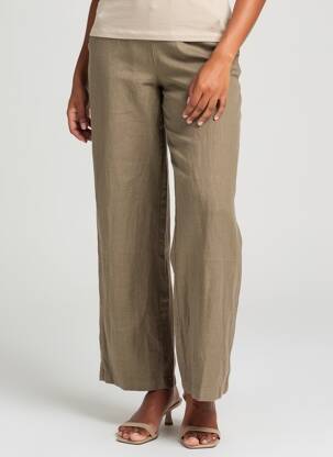 Pantalon drept talie elastică maro STREET ONE femeie
