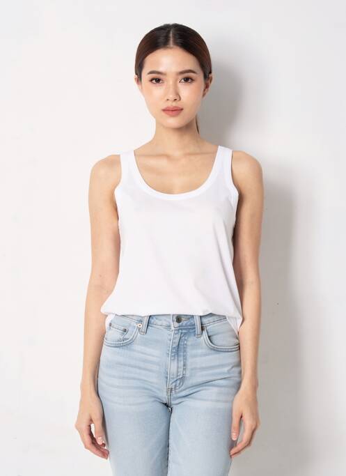 Top bretele subțiri bretele subțiri alb MAJESTIC FILATURES femme
