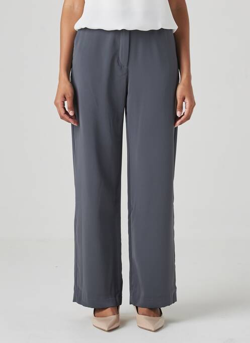 Pantalon drept închidere cu fermoar sub clapetă cu cârlig gri IMPAQT femme
