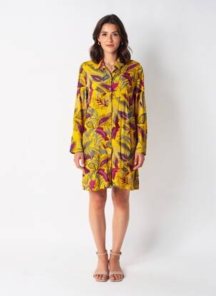 Rochie scurtă croială fluidă mâneci lungi galben NOMADS femeie
