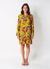 Rochie scurtă mâneci lungi mâneci lungi galben NOMADS femme