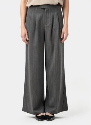 Pantalon larg închidere cu fermoar sub clapetă cu cârlig mărime normală gri LILI SIDONIO femeie