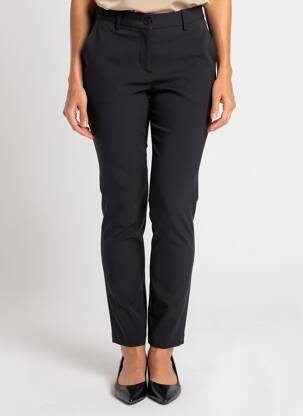 Pantalon slim talie elastică mărime normală negru ANNA MONTANA femeie