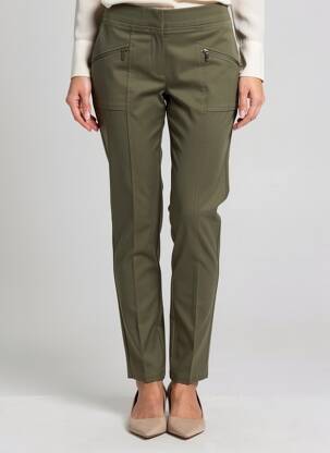 Pantalon slim talie elastică mărime normală verde MICHA femeie