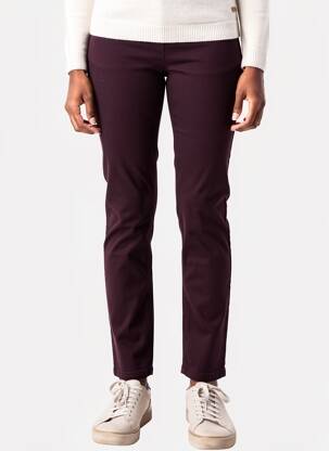 Pantalon slim țesătură poplin mărime normală violet ANNA MONTANA femeie