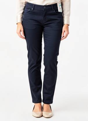 Pantalon slim țesătură poplin mărime normală albastru S.QUISE femeie