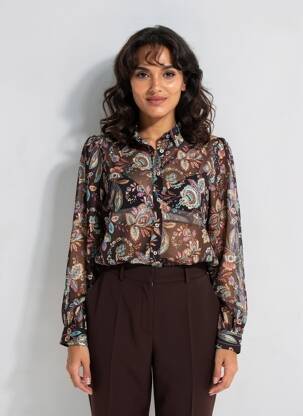 Cămașă țesătură crep mâneci lungi negru MOLLY BRACKEN femeie