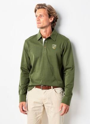 Polo mâneci lungi mâneci lungi verde BLACK WELLIS bărbat