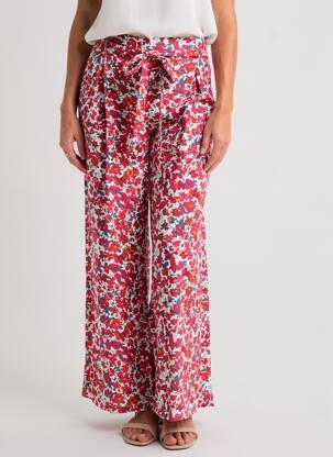 Pantalon larg țesătură poplin mărime normală roșu MAELLE femme