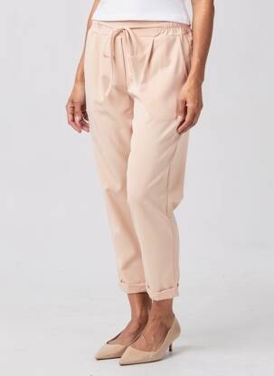 Pantalon 7/8 talie elastică mărime normală roz JOLIFLY & JUSTINE Y femeie