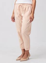 Pantalon 7/8 talie elastică mărime normală roz JOLIFLY & JUSTINE Y femme