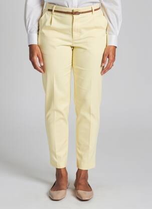Pantalon chino țesătură poplin mărime normală galben B.YOUNG femeie