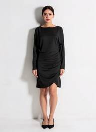 Rochie scurtă mâneci lungi mâneci lungi negru B.YOUNG femme