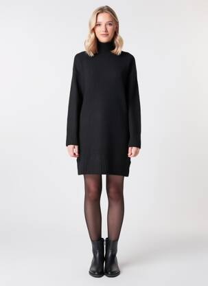 Rochie pulover elasticitate mâneci lungi negru B.YOUNG femeie