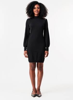 Rochie pulover guler col înalt mâneci lungi negru MOLLY BRACKEN femeie