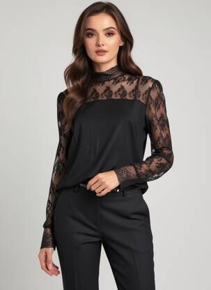 Top mâneci lungi negru MOLLY BRACKEN femeie