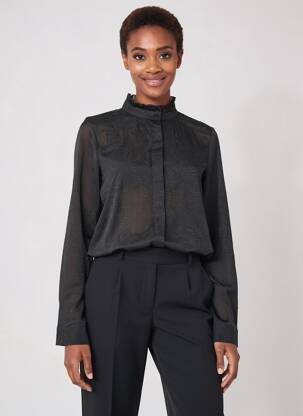 Cămașă țesătură crep mâneci lungi negru MOLLY BRACKEN femeie