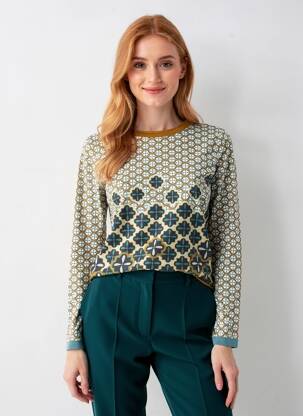 Tricou mâneci lungi mâneci lungi verde WHITE STUFF femeie