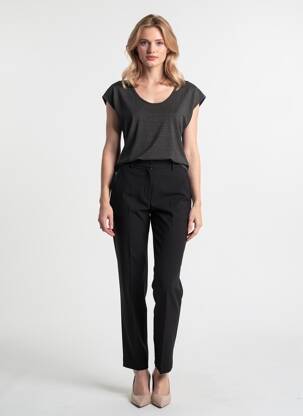 Tricou guler în v mâneci scurte negru MOLLY BRACKEN femeie