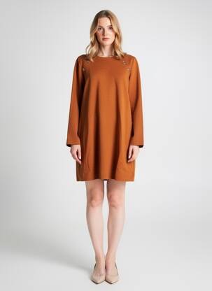 Rochie scurtă mâneci lungi mâneci lungi maro LA FEE MARABOUTEE femeie