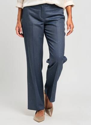 Pantalon chino închidere cu fermoar sub clapetă cu nasturi mărime normală albastru PAKO LITTO femeie