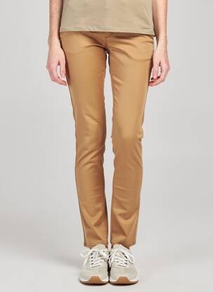 Pantalon chino închidere cu fermoar sub clapetă cu nasturi mărime normală maro HAPPY femeie