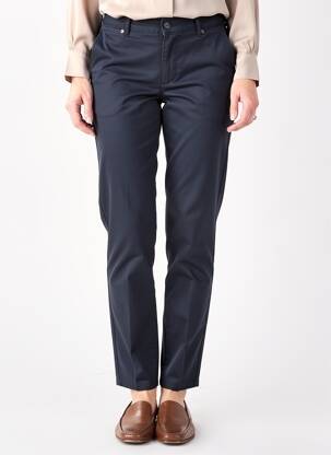 Pantalon chino închidere cu fermoar sub clapetă cu nasturi mărime normală albastru HAPPY femeie