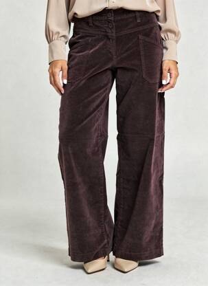 Pantalon larg închidere cu fermoar sub clapetă cu nasturi mărime normală violet PAKO LITTO femeie