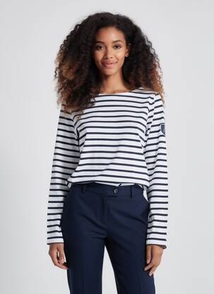 Top elasticitate mâneci lungi alb ET D'EMIE femeie