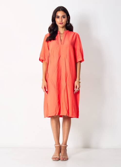 Rochie midi croială fluidă mâneci scurte roșu CISO femme