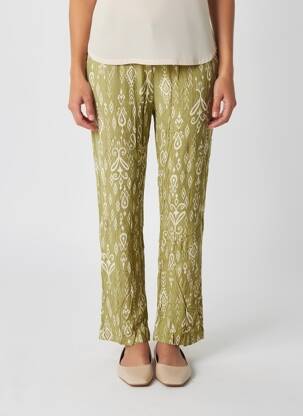 Pantalon drept talie elastică mărime normală verde POMODORO femeie