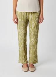 Pantalon drept talie elastică mărime normală verde POMODORO femeie