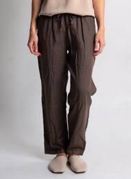 Pantalon drept talie elastică mărime normală maro POMODORO femeie