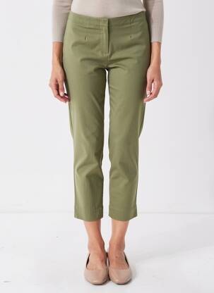 Pantalon 7/8 talie înaltă talie înaltă verde POMODORO femeie