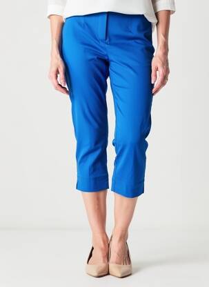 Pantalon trei sferturi talie înaltă talie înaltă albastru POMODORO femeie