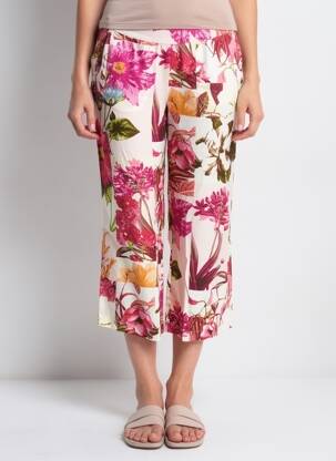 Pantalon trei sferturi buzunare roz POMODORO femeie