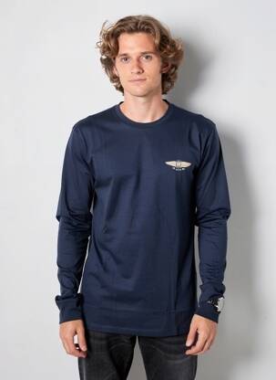 Tricou croială cambrată mâneci lungi albastru WRANGLER bărbat