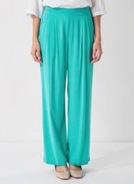 Pantalon drept talie elastică albastru SUNCOO femme