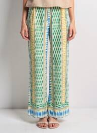 Pantalon drept talie elastică verde SUNCOO femme